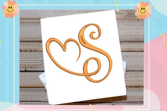 Beautiful Monogram S Letter Heart