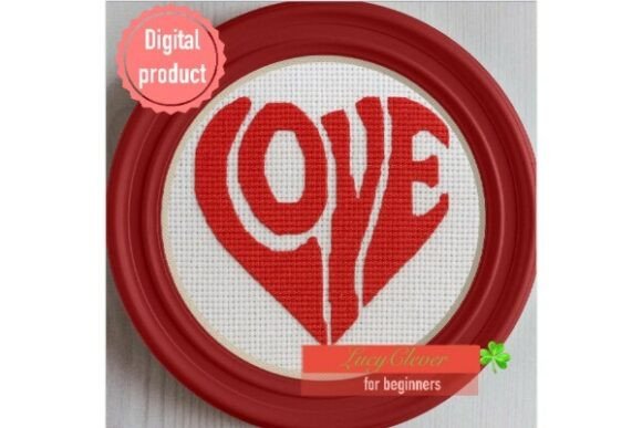 Coral Love Cross Stitch Pattern PDF