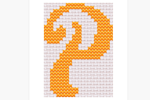 Handwritten Letter P Cross Stitch Pattern
