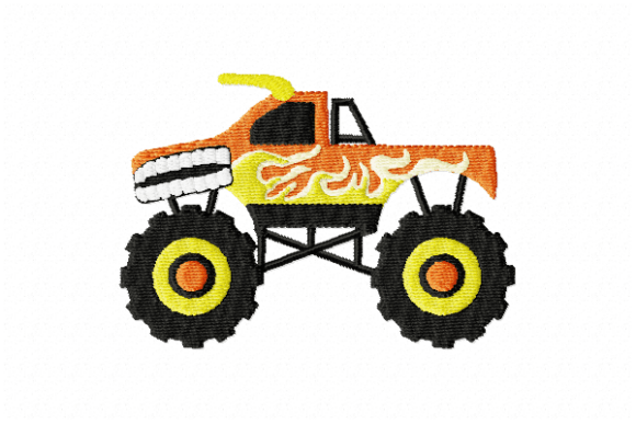 Monster Truck Embroidery Design